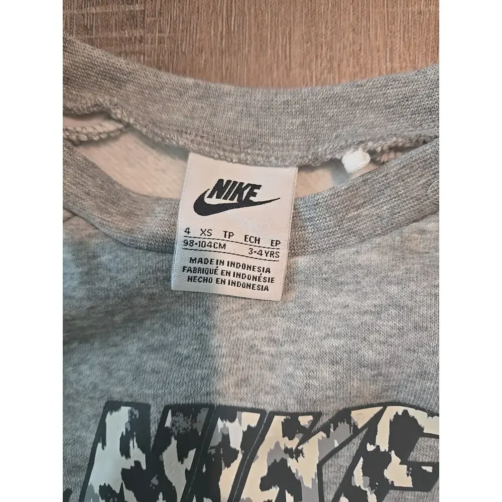 Nike Gray Sweatshirt & Animal Print Leggings Set sz 4 NWT 2 PC Set - Picture 2 of 8